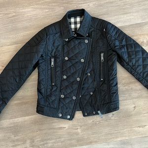 Burberry Children girls black quilted jacket